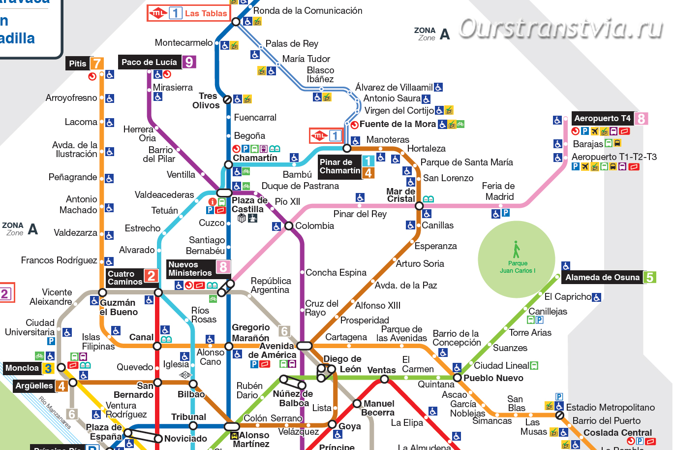 Схема метро Мадрида