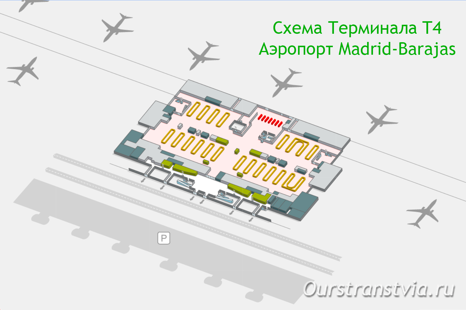 Схема Терминала T4, Аэропорт Барахас